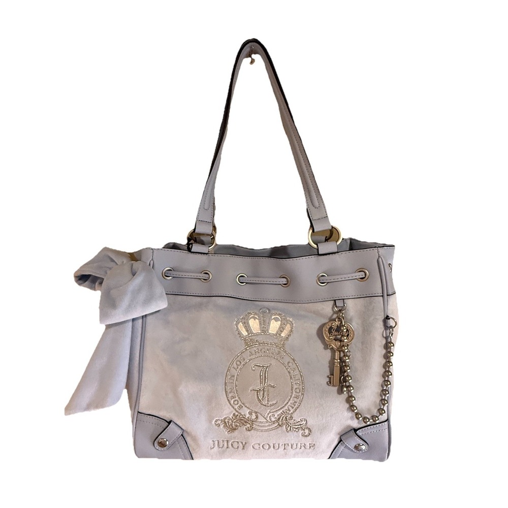 Viral‎ Juicy Couture Classic Juicy Lover Daydreamer Tote Bag Blue Star Velour